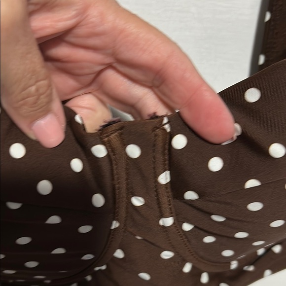 Brown Polka Dot Women's Top - Picture 3 of 8
